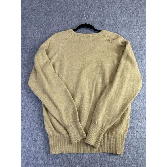 Vintage Balada 100% Lambwool XL Beige Tan Long Sleeve V Neck Sweater Womens - Picture 9 of 13